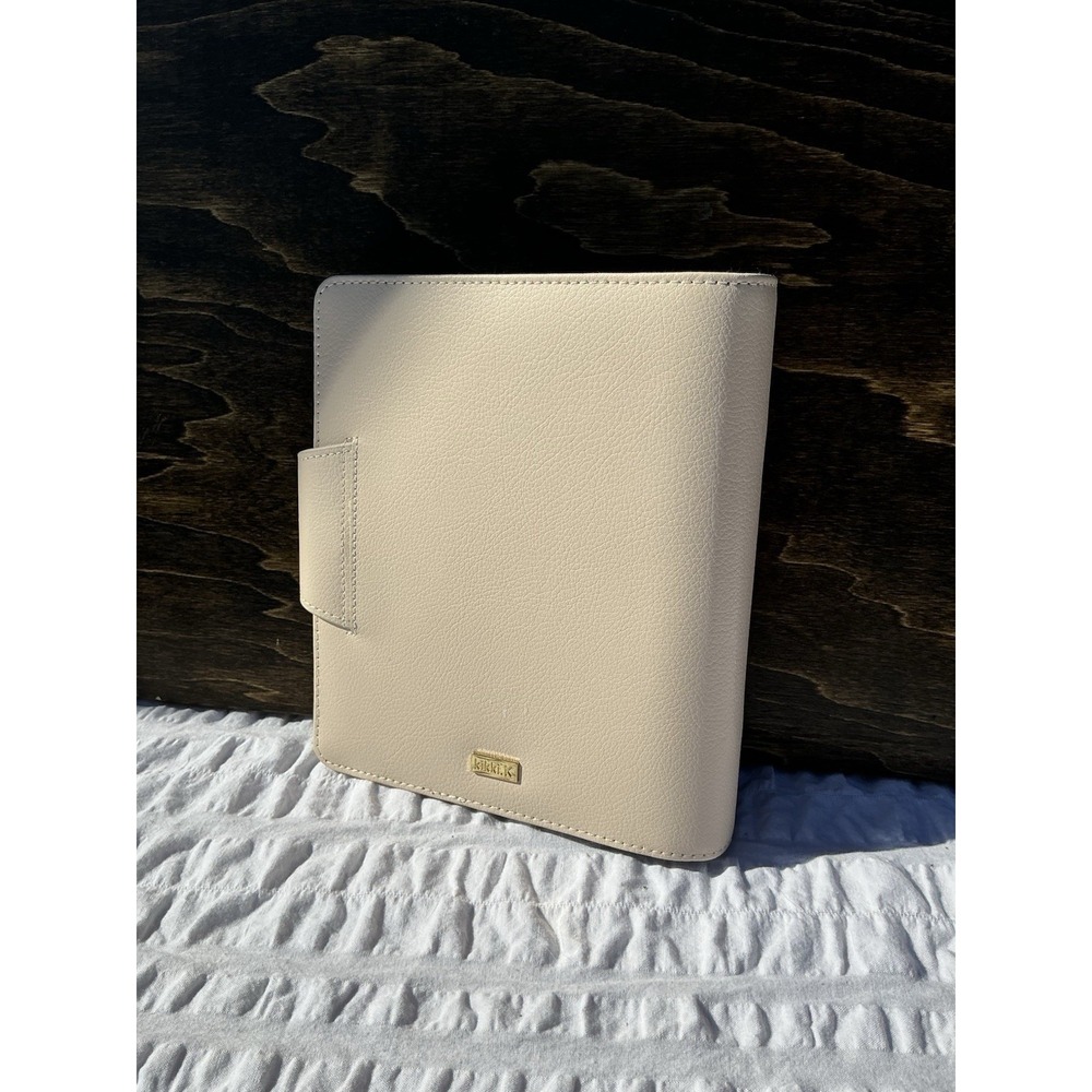 Cream Faux Leather Planner Notebook with Snap Closure - Picture 2 of 8